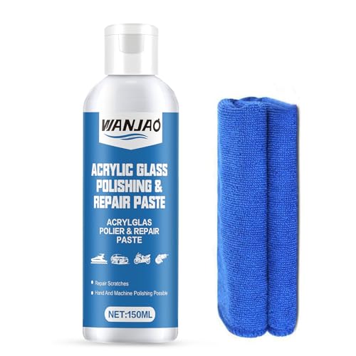 Plastic Polishing Compound, High Gloss Restoration&Scratch Removal | Acrylic Polish Polishing Paste for Car, Furniture, Metal Surface Repair Products, 150ml White