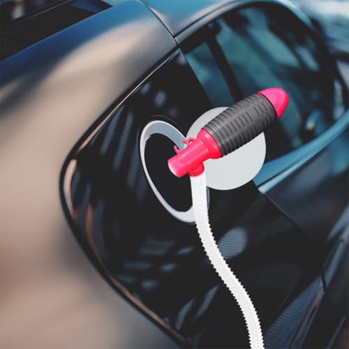 Healeved Manual Car Transfer Pump Siphon Kit 2pcs, Large Neutral Hose for Gasoline and Water, Handheld Fluid Transfer Pump for Automotive and Aquarium Use
