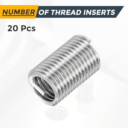 HARFINGTON 20pcs Wire Thread Repair Inserts M10 x 1.5 x 3D (30mm) Metric 304H Stainless Steel Helical Coiled Wire Screw Threaded Sleeve Sheath for Automotive Repairs - size: M10 x 1.5 x 3D
