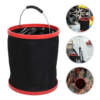 SOLUSTRE Foldable Collapsible Cleaning Bucket Handle for Car Washing Fishing and Camping Heavy-Duty Portable Water Container for Outdoor Use