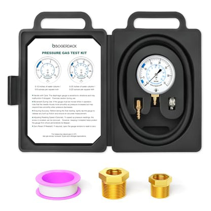 0-35" Natural Gas or LP Gas Manifold Pressure Test Kit, 1/8" NPT Fitting, 40" Feet Hose, Hex Bushing and Barbed Connection, for Kitchen and Industrial Equipment - size: 0-35" W.C