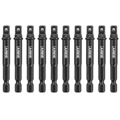 ARES 70384-10-Piece 1/4-Inch Drive 3-Inch Impact Grade Socket Adapter Set - Turns Impact Drill Driver into High Speed Socket Driver - size: 1/4-Inch Drive 3-Inch