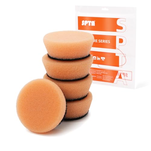 SPTA T40 Orange Mini Medium-Cut Polishing Pads Sets, 5Pcs 1.3inch/32mm Sponge Polishing Buffing Pads, Car Foam Detail Polishing Pad Kit for Car Detail Polishing, Small Area Polishing -FPTSS1O - color: 5Pcs Orange T40 Medium-Cut Pad, size: 1.3 Inch (32mm)