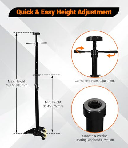 2PACK Underhoist Support Stand, 3/4 Ton Jack Stand, Under Hoist Stand for Vehicle Lifting & Support, 1655Lbs Capacity, Lifting from 38.4 to 75.4Inch, - color: Black | Triangular Base