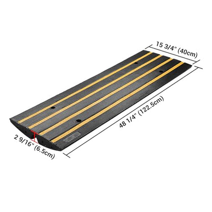 Yescom Driveway Curb Ramp Low Profile Car Ramp 2.6" Rise Garage Sidewalk | 2 Pack