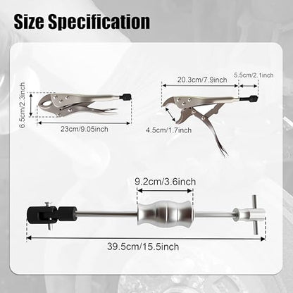 SGT Locking Pliers Slide Hammer Set, Vise Grip Slide Hammer Puller Set | 9.8 in Locking Pliers 2 lb Slide Hammer With Quick Release Swivel Connector, Removing Nails Bolts Pins Seals and CV Axles
