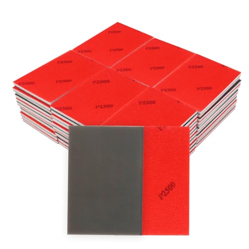 50 PCS Sanding Sponge Assortment, 2500 Grit Sandpaper Assortment, Hook & Loop Sanding Block for Wood, Metal, Drywall, Furniture Polishing - Dry Wet Sanding Paper for Smooth Finishing - color: 2500 Grit