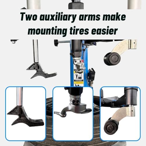 KATOOL ME 2.0HP Tire Machine Combo Double Assit Arm Bead Blaster Tire Changer Machine Wheel Balancer Machine(Blue) - color: Blue