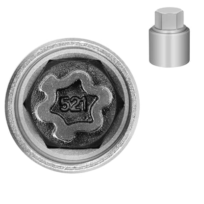 521 Wheel Locking Nut Key for VW, Socket (OD 28mm-ID 25mm) | Wheel Lock Nut Socket Adapter, Anti-Theft Lug Nut Removal Tool, Anti-Theft Screw Remover, Repair Tool, Tyre Fitting, garage - size: Socket 521