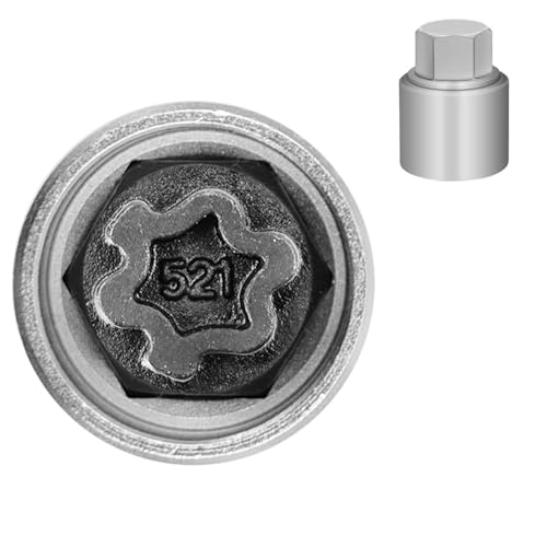 521 Wheel Locking Nut Key for VW, Socket (OD 28mm-ID 25mm) | Wheel Lock Nut Socket Adapter, Anti-Theft Lug Nut Removal Tool, Anti-Theft Screw Remover, Repair Tool, Tyre Fitting, garage - size: Socket 521