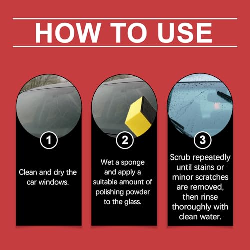Glass Scratch Remover Kit, Windscreen Scratch Repair for Car Windshield, Home Glass Polishing Powder Compound, Removes Scratches, Swirls, Water Spots from Windows Mirrors (4Pcs) - color: 4Pcs