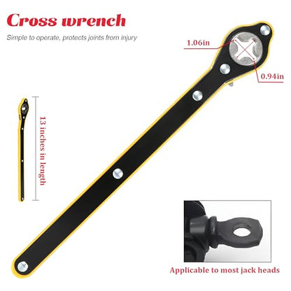 Car Jack Ratchet Wrench, Labor-Saving Long Handle Automotive Scissor Lug Wrench, Forward Reversal Knob Vehicle Lift Speed Jack Ratchet Tool, Universal for Truck Motorcycle SUV