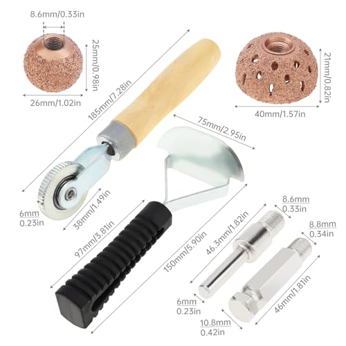 Tire Repair Patch Tools Tyre Buffing Wheels 40 mm 25 mm Tire Patch Roller Scraping Cutter for Car Tire Grinding Polishing Accessories Kit (25mm+40mm) - size: 25mm+40mm