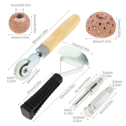 Tire Repair Patch Tools Tyre Buffing Wheels 40 mm 25 mm Tire Patch Roller Scraping Cutter for Car Tire Grinding Polishing Accessories Kit (25mm+40mm) - size: 25mm+40mm