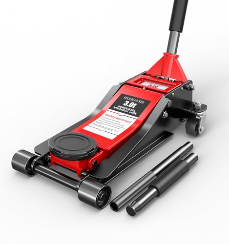 Low Profile Hydraulic Floor Jack 3T 6600lbs, Dual Piston Quick Lift, 2.95"-19.88" Lifting Range, Heavy Duty Alloy Steel 360° Swivel Wheels Car Maintenance for Sedan, SUV, Truck, Garage Auto Repair