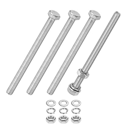 M METERXITY 4-Pack Hex Head Screw Bolt with Nuts Flat & Lock Washers M5x70mm Stainless Steel Bolts and Nuts Kit Fully Threaded Metric Bolt Assortment for Equipment/Machinery - size: M5 x 70mm