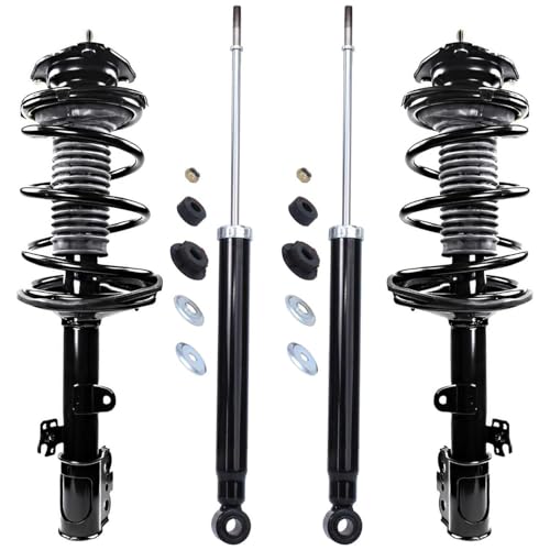 Detroit Axle - Front Struts w/Coil Springs Rear Shock Absorbers Replacement for 2011-2014 Toyota Sienna AWD - 4pc Set - size: 4AQ47200/Shock Kit
