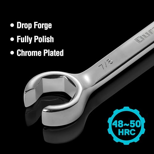 DURATECH Flare Nut Wrench Set, Standard & Metric, 10-Piece, 1/4" to 7/8'' & 9-21mm, CR-V Steel, Organizer Pouch Included | Standard & Metric, CR-V Steel, Organizer Pouch Included - size: 10pc, SAE&Metric