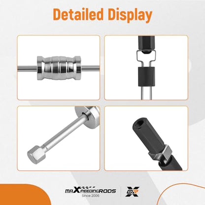 maXpeedingrods Fuel Injector Puller Remover Tool Kit Compatible with Ford Volvo 1.0L 1.5L 1.6L 1.8L 2.0L 2.3L 2.7L 3.5L Replace 310-206, 9997410 Fuel Injector Extractor Tool Slide Hammer Puller Set - style: for Ford & Volvo