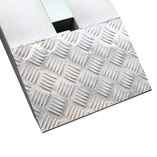 Heavy Duty Aluminum Loading Ramps - Set of 2, 5 Feet Long x 12 Inches Wide, 6000lbs Capacity for Trucks/Motorcycles, Hybrid Hook & Anti-Slip Crossbars