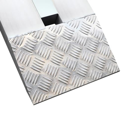 Heavy Duty Aluminum Loading Ramps - Set of 2, 5 Feet Long x 12 Inches Wide, 6000lbs Capacity for Trucks/Motorcycles, Hybrid Hook & Anti-Slip Crossbars