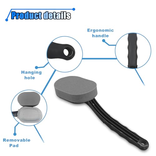 2PCS Tire Shine Applicator Brush, Car Detachable Tire Wax Foam Applicator Pad with Curved Handle, High-Density Tire Dressing Applicator Sponge Brush Car Tire Detailing Cleaning Accessories - size: 2PCS