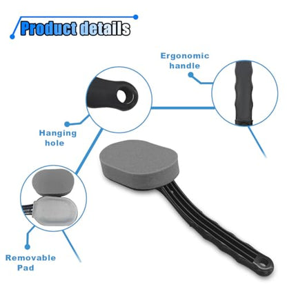 2PCS Tire Shine Applicator Brush, Car Detachable Tire Wax Foam Applicator Pad with Curved Handle, High-Density Tire Dressing Applicator Sponge Brush Car Tire Detailing Cleaning Accessories - size: 2PCS