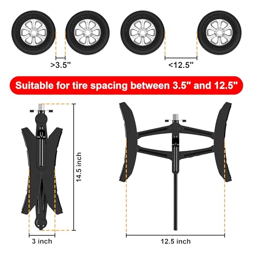 CircleRoad Camper Wheel Chock Stabilizer 2 Sets, Upgraded Side Grain Heavy Duty X-Shaped Stabilizer Wheel Chock RV Travel Trailer Accessories Anti-Move Anti Rust Coating Tire Chalks