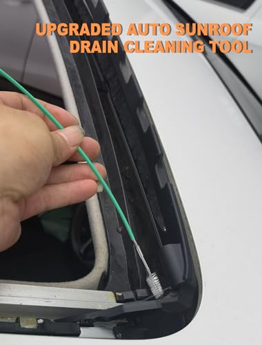 EVOULTES Auto Sunroof Drain Cleaning Tool | 120 Inch Flexible Pipe Brush, PVC Hose, Nylon Bristles, Car Sunroof, Windshield Wiper Drain Hole - size: 120 Inch (1-Pack)