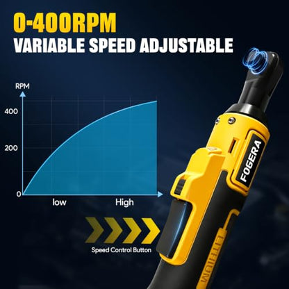 3/8" Cordless Ratchet Wrench Compatible with DEWALT 20V MAX Battery, 74Ft-Lbs (100N.m) Electric Ratchet with Brushless Motor, Variable Speed, 7 Sockets, 1/4" Adapters (Battery Not Included)
