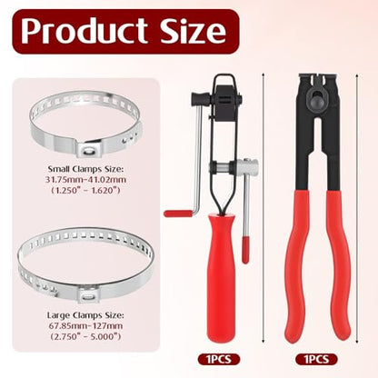 CV Joint Banding Boot Axle Clamp Pliers with 10 PCS Stainless Steel CV Joint Boot Band Clamps Automotive Boots Clamp Pliers Axle Boots Clamps for Most Cars