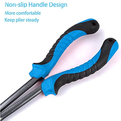 Long Nose Fishing Pliers Hook Remover Tools 11 Inches (Blue Black - Curved Needle Nose Pliers) - color: Blue Black - Curved Needle Nose Pliers