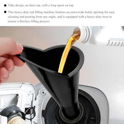 Oil Funnel, Flexible Multi-Function Automotive Oil Funnel, Spill-Proof Plastic Long Neck Engine Funnel Set for Gas Lubricants Water Diesel Fuel Kerosene, Car Accessories (Black) - color: Black, 1 PC