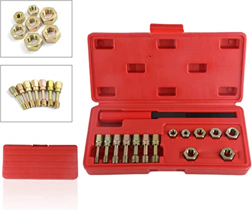Angchun 15PCS Metric Thread Chaser Set, Thread Repair kit with 7 Taps Thread Chaser Set Universal Metric Thread Restorer Kit with 7 Dies and 1 Thread File Rethreading Kit Universal Rethreading Tool - size: 15PCS