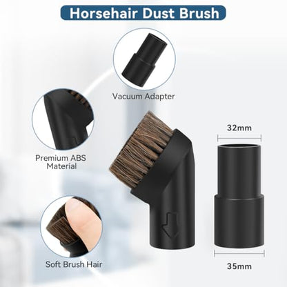 SEVNX Universal Vacuum Attachments Kits for Shop Vac, 2 1/2" to 1 1/4" Vacuum Adapter, 1 7/8" to 1" Hose Adapter Dust Brush Flexible Crevice Extension Wand Tool for Shop Vac Accessories(14 PCS)