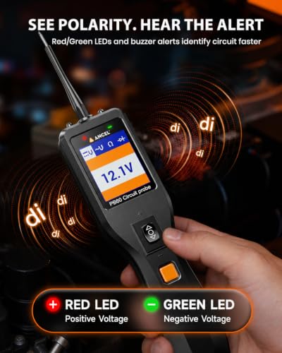 ANCEL PB60 Automotive Power Circuit Probe Tester 12-24V, All-in-One Electrical Diagnostic Tool with Component Activation, Short Finder, Digital Multimeter Ohmmeter Functions for Cars Trucks RVs ﻿ - color: Orange-Black