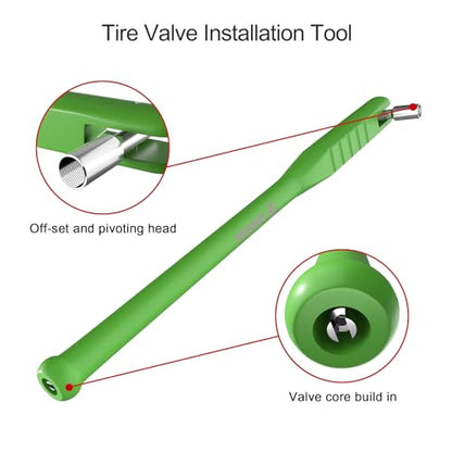 SUNSOUL 2-in-1 Tire Valve Stem Puller, 12 Inch Valve Stem Removal Tool | Composite Nylon Construction, Rim Protection Design, 300° pivoting head, 2-in-1 Valve Core & Valve Stem tool