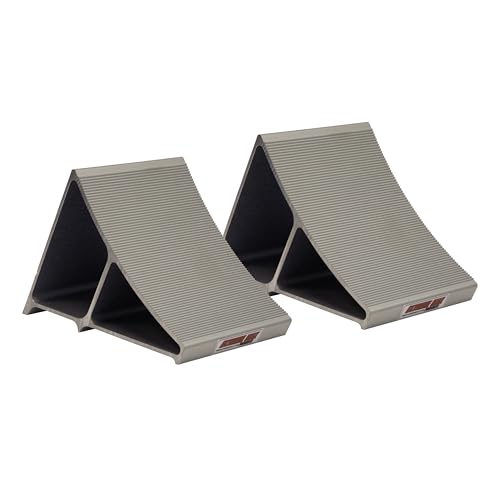 Extreme Max 5001.6795 Premium Lightweight Aluminum Wheel Chock with Ribbed Slope and Grip Teeth - Anti-Slip Claw Base for Trailers, RVs & 5th Wheels, Set of 2 - style: Set of 2