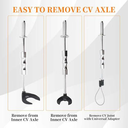 9 PCS Inner CV Axle Removal Tool, Heavy Duty Slide Hammer Puller Set | 63mm 48mm CV Joint Fork, Steel Cable Adapter, Extension Rod, Front Wheel Drive Axle Half Shaft Removal Tool Kit - size: 9pcs