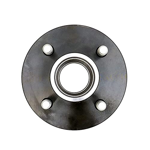 Pair Trailer Hub Assembly Kit,4-Bolt on 4" Circle,Fit 2,000 lbs axles,Includes (2) 1" Straight Spindle and Bearings - size: GL4854C*2