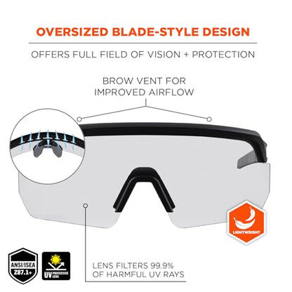 Ergodyne Unisex Skullerz Aegir Anti-scratch & Enhanced Anti-fog Safety Glasses - color: Clear Lens