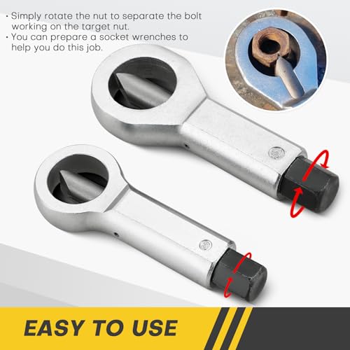 4PCS Professional Nut Splitter Set | Heavy Duty Nut Splitter Breaker Cracker, Remove Broken Damaged and Corroded Nuts with Ease 9-12mm, 12-16mm, 16-22mm, 22-27mm