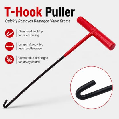 Quick Change Tire Valve Core Tool Kit - for Car, Truck, SUV, ATV, Motorcycle - Fits 11.3mm Rim Holes - Replace Valve Stems (TR413)