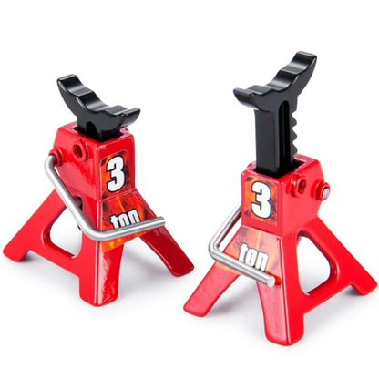 MORLORDY 2Pcs RC Jack Stands 3 Ton Adjustable Height Simulation Jack Stands for TRX4-M SCX24 1/18 1/24 Scale RC Crawler Car