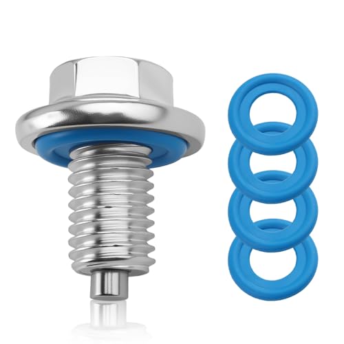 M12-1.75 Magnetic Oil Drain Plug with T45 Torx/15mm Hex Head OEM 65372,Sturdy Car Oil Pan Drain Plug with Oils Drains Plugs Gasket Compatible with Lincoln Ford,Essential Car Oils Plugs