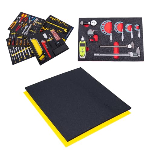 5S TOOL BOX SHADOW FOAM ORGANIZERS (2 COLOR) CUSTOM SIZE (18" x 36"", Black Top/Yellow Bottom) - color: Black Top/Yellow Bottom, size: 18" x 36"