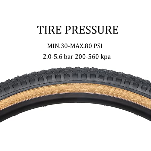 Hycline 2-Pack Mountain Bike Tires Set: 20/24/26/27.5-inch Folding Replacement High-Performance Wear-Resistant Bicycle Tires and Pair Inner Tubes with Tire Levers for MTB Off-Road Bike - color: 26x1.95-60TPI（Skinwall）