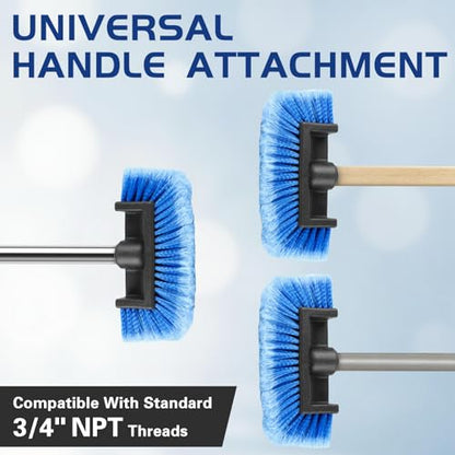 10" Car Wash Brush Head with Soft Bristles - Gentle on Paint, Compatible with Poles, Perfect for Cars, Trucks, RVs, Boats, Decks, and More (Blue) - color: 1 Pcs