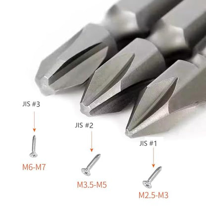 6Pcs 35mm JIS Screwdriver Bit Set with Magnetic Tip, 1/4 Hex Shank, S2 Alloy Steel & 6-Slot Storage Strip – Perfect for Japanese Motorcycles, Cars, Bicycles, and Equipment (JIS #1x2#2x2#3x2) - size: JIS #1x2 #2x2 #3x2
