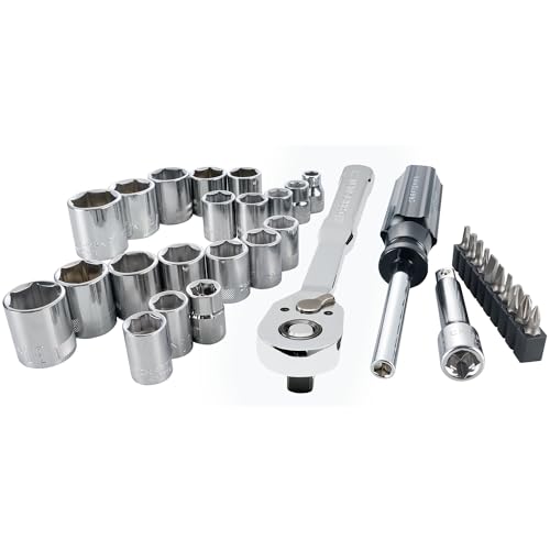 CRAFTSMAN Mechanics Tool Set, 33 Piece, 3/8 Inch Drive SAE/Metric (CMMT12113) - size: 3/8-Inch, style: 33-Piece Set